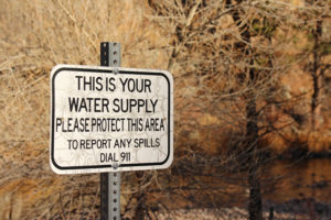This is your water supply sign near river states that the area must be protected | The71Percent | Indiana American Water